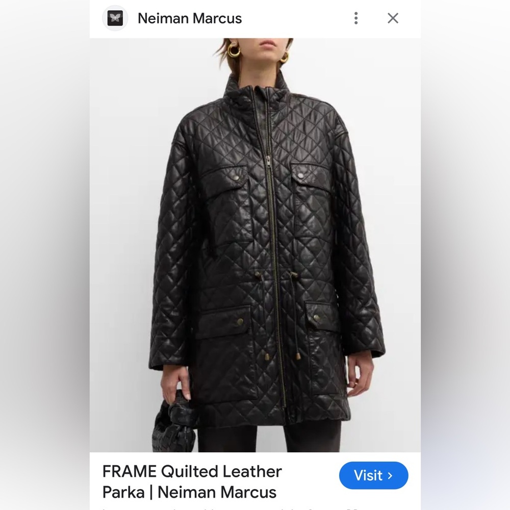 Frame Denim Black Quilted Leather Jacket